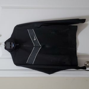 NIKE Black Zip Up Jacket With Grey & White Accents Size Large